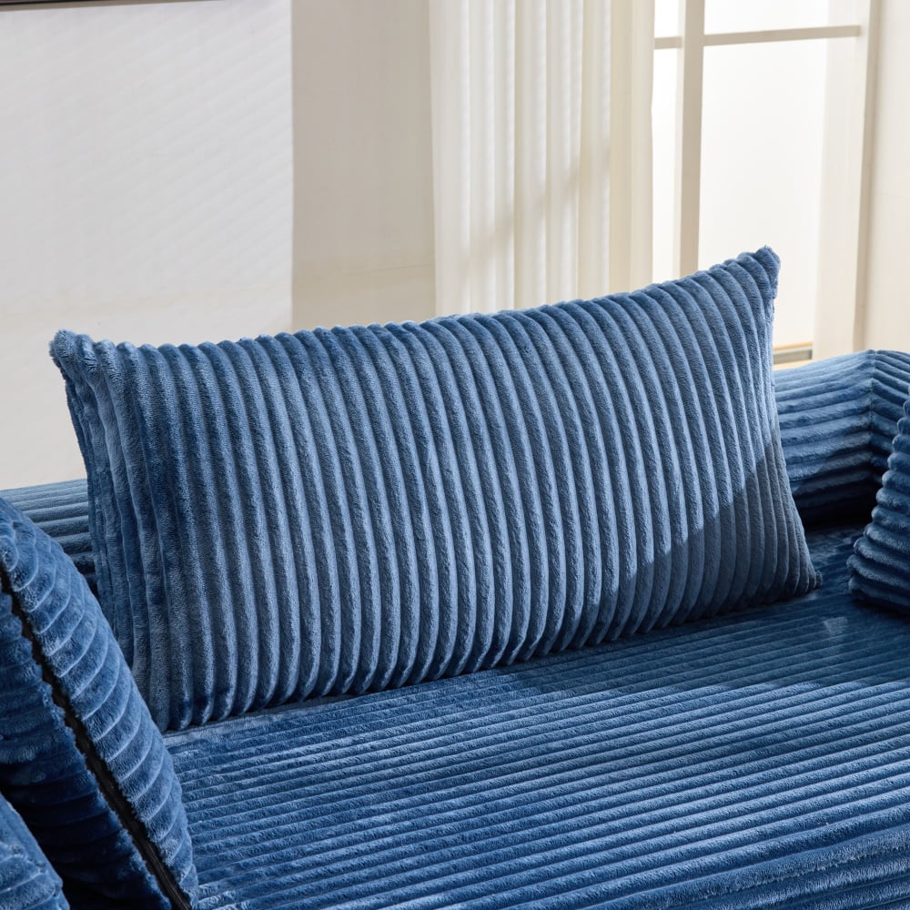 Ktaxon Convertible Sofa Bed, Pull-Out Sleeper Loveseat Couch with Oversized Back Pillow, Ideal for Living Room or Guest Use Navy Blue