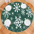 thumbnail image 2 of Green Christmas Snowflake Pattern Round Fitted Tablecloth with Elastic Edge,Dining Table Cover Waterproof,Outdoor Round Tablecloth for Camping,Dining,Indoor and Outdoor, 2 of 7