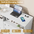 thumbnail image 2 of Bingirl Commode Élégante Rustique Blanche à 6 Tiroirs à Ne Pas Manquer avec Éclairage à Bande DEL et Prise de Recharge – Solution de Rangement Idéale pour Toute Pièce, 2 of 6