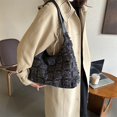 thumbnail image 3 of Bolso tipo cartera de retazos Ndcxsfigh Color de moda Contraste Cuadrado Versátil Negro, 3 of 7