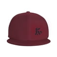 thumbnail image 3 of DouZhe Flat Brim Cap Snapback Hat, Gothic Style Letter K Prints Adjustable Red Adult Baseball Cap, 3 of 6