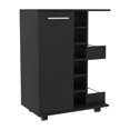 thumbnail image 3 of Modern and Spacious - Black Bar Cart with Wine Rack for Dining Room Entertainment, 3 of 4