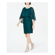 CONNECTED APPAREL Womens Green Sleeveless Short Sheath Party Dress Petites 4P