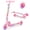 Light Pink, variant on BELEEV Scooter for Kids with Light-Up Wheels, 2 Wheel Folding Scooter for Children, 4 Adjustable Height, Lightweight Kick Scooter with Handy Kickstand for Children Ages 3-12, Purple