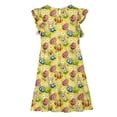 thumbnail image 5 of DAETIROS Girls Easter Dress Flutter Sleeve Tiered Multicolor Floral Print with Bunny Corgi Soft Stretchy 5-14 Years,Size 11 T, 5 of 7