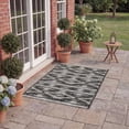 thumbnail image 3 of SAFAVIEH Courtyard April Geometric Indoor/Outdoor Area Rug, Black/Grey, 4' x 4' Square, 3 of 14