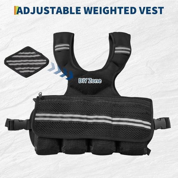 Historyli Adjustable Weight Vest for Men & Women, Home Gym Weighted Vest with Reflective Strips, 4-20 LBS