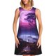 thumbnail image 1 of Easygdp Purple Moon Tree Night Sky para Vestido Transpirable de Mujer, Vestido Suelto de Manga Corta con Pliegues y Bolsillos para el Verano, 1 of 7
