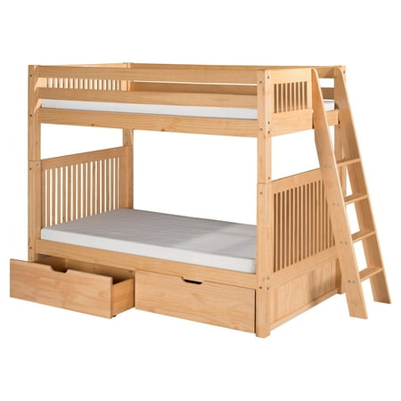 Camaflexi Twin Over Bunk Bed With Trundle Mission Camaflexi Twin Over Bunk Bed With Trundle Mission Headboard Lateral Angle Ladder