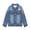 Blue-2277, variant on KIDSCOOL SPACE Little Girls Fake Flap Pockets Design Flower Bird Embroidered Ripped Denim Jacket 4T