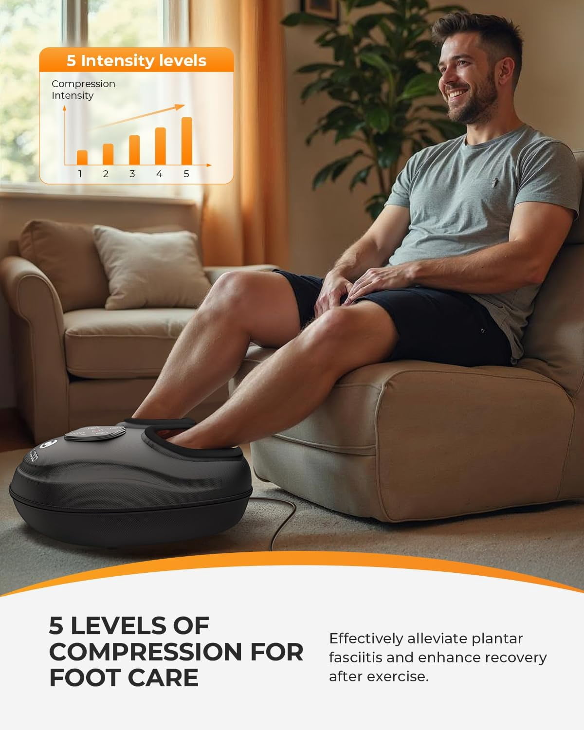 CooCoCo Shiatsu Foot Massager with Heat, Feet Massage Machine with Kneading, Compression for Plantar Fasciitis, Neuropathy Tired Foot Blood Circulation, Gifts for Women Men Mom Dad, Size 14''