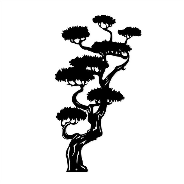 Arte de Pared de Metal, Letreros de Árbol Clásicos Negros, Decoración de Pared, Letreros de Pared de Metal para Cualquier Habitación, Decoración Artística de Pared Colgante