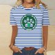 thumbnail image 4 of Camisetas Casuales de Mujer Nueva Moda Impresa Cuello Tripulado Manga Corta, Top Ligero para Diario Y Fiesta, 4 of 4