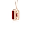 thumbnail image 2 of ANGARA East-West Emerald-Cut Lab Grown 4 Ct Ruby Solitaire Pendant for Women in 14K Rose Gold (Size-10x8mm) | July Birthstone, Birthday, Anniversary, Jewelry Gift for Women | Lab-Grown Ruby Necklace, 2 of 7