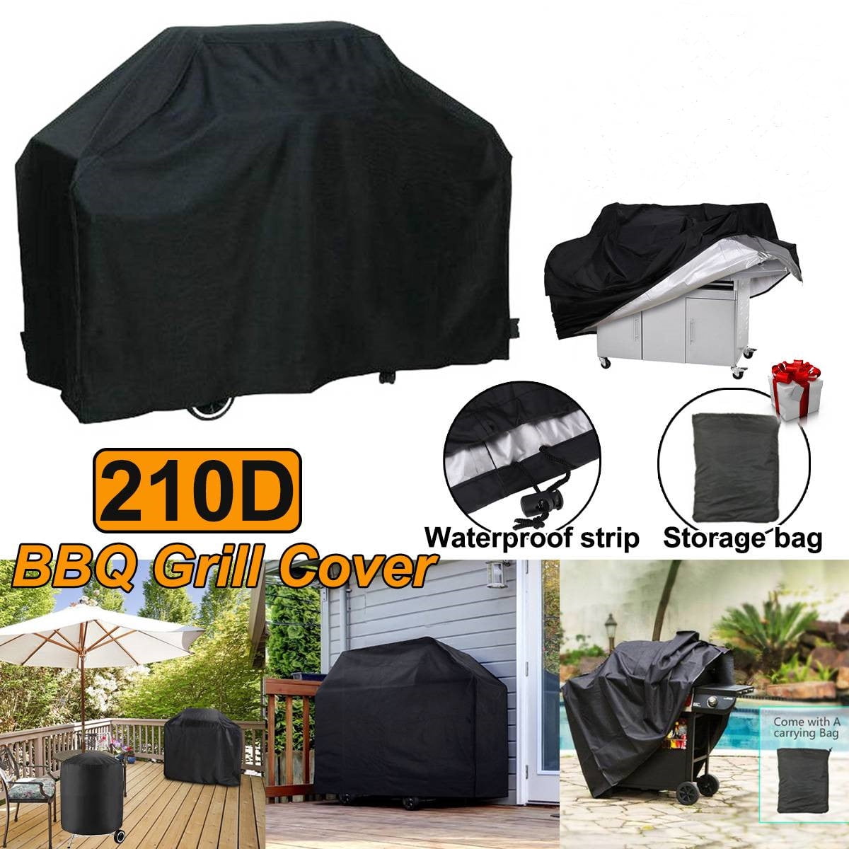 Outdoor Waterproof Heavy Duty BBQ Grill Cover Smoker Barbecue Cover Protection 