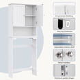 thumbnail image 4 of Gianna Wooden Over-the-Toilet Storage Rack, Bathroom Organizer Shelf for Toilet & Towels, Freestanding Toilet Shelf，White, 4 of 7