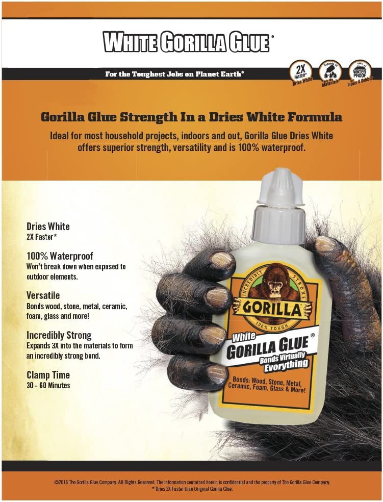 4-pack Gorilla Glue 8060002, 4 Pack, White — Residential Use, Standard Application