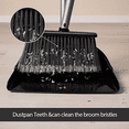 thumbnail image 2 of Yocada Upright Telescopic Iron Pole Iron Broom and Dustpan Set with Broom & Dustpan, Black, 2 of 6