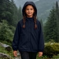 thumbnail image 5 of FAVIPT Waterproof Jacket for Girl Adjustable Drawstring Windproof Hooded Jackets Zip Up Outdoor Coat with Zipper Pockets Black,5-6 Years, 5 of 7