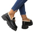 thumbnail image 5 of Willtoo Women’s Loafers, Platform Slip‑on Comfortatle Shoes Metal Chain Decor Warm Lined Winter Shoes, Chunky Lug Sole Casual Dress Footwear, 5 of 5