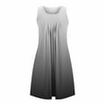 thumbnail image 2 of Sleepwear Dress New Women Gradient Print Nightgowns with Pockets Sleep Shirts Sleeveless Sleepwear Pleated Front Nightshirt White L, 2 of 7