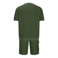 thumbnail image 5 of Antinious Going Out Outfits for Men,Summer Outfits for Men,Track Suits for Men Set Short Sleeved Pocket Round Neck Solid Casual Outfits,Army Green,XL, 5 of 5