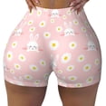 thumbnail image 2 of Balery Rabbit Sunflower Pantalones cortos de entrenamiento estampados para mujer, sin costuras, ajustados, para gimnasio, yoga, correr, deportes, ejercicio activo, fitness.-Small, 2 of 8