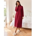 thumbnail image 5 of Ekouaer Women Zipper Robe Long Sleeves House Coat Soft Bathrobe Sleepwear with Pockets Housecoat Loungewear, 5 of 6