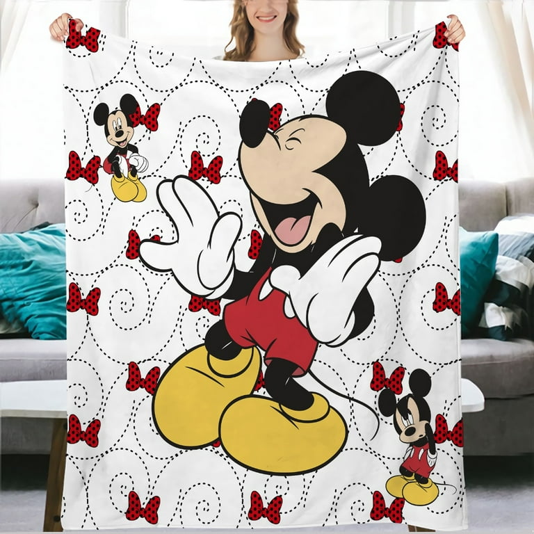 Cute Mickey Mouse Pattern Blanket for Couch Throw Blankets Baby Kids Adults