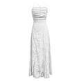 thumbnail image 4 of Maxi Dress for Party Women Spaghetti Strap Sleeveless Solid Color Bodycon Elegant Casual White XL, 4 of 5