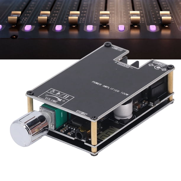 Módulo Amplificador De Sonido, 100W DC 7-24V Seguridad Múltiple Modo Estéreo Inalámbrico Verdadero AUX BT Indicador De Luz USB Tablero Amplificador De Potencia De Sonido Para