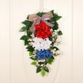 thumbnail image 3 of Swag Wreath, Independence Day Garland, Artificial Silk Flower Hanging Teardrop Wreath para Holiday decor Hanging Pendant, 3 of 9