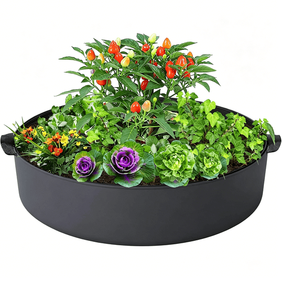 MISSMILE 15 Gallon Plant Grow Bags,Round Fabric Raised Garden Beds Planter Pots with 2 Handles,Durable Breathe Cloth Planting Bed Gardening Container to Grow Vegetables for Outdoor Plants