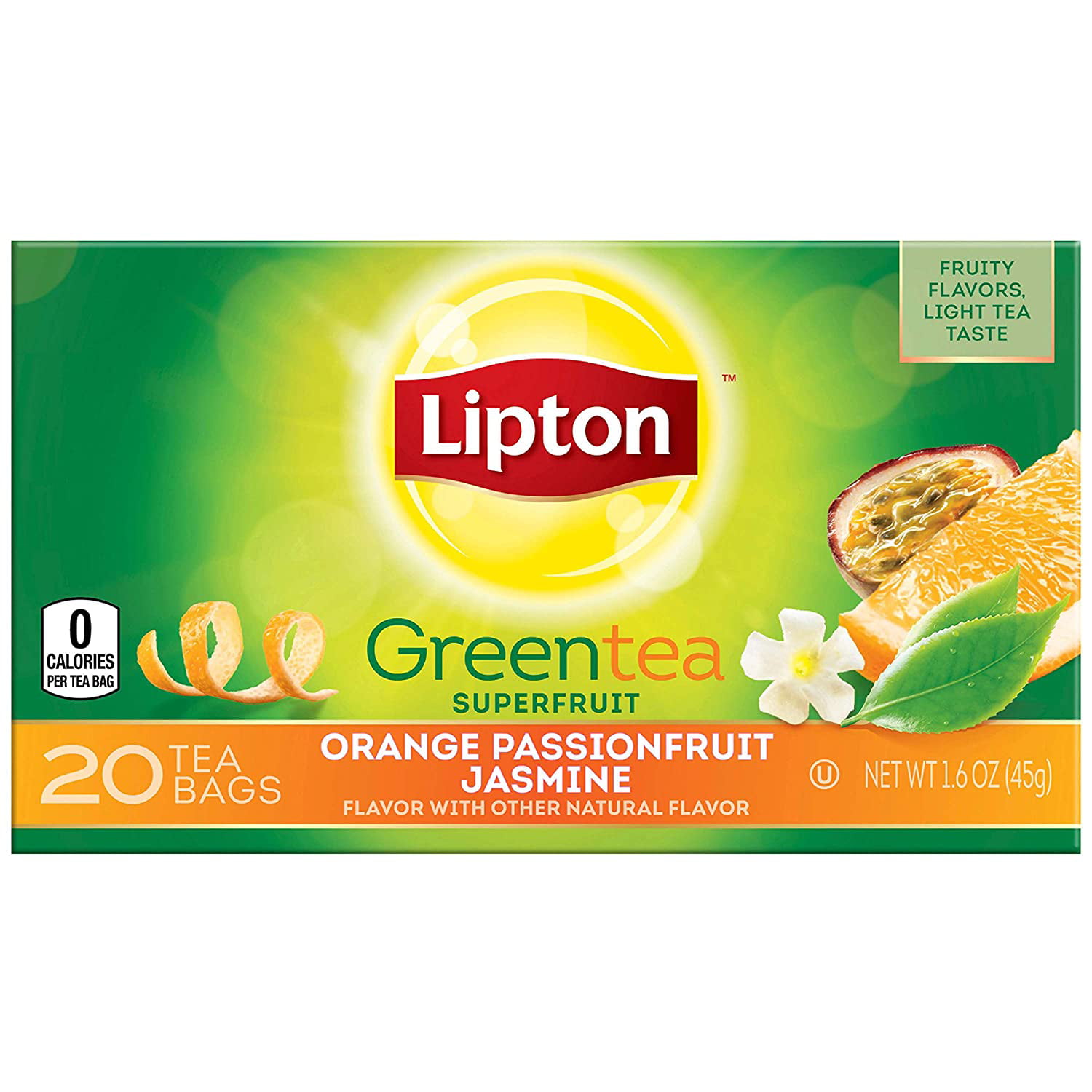 Lipton Green Tea Orange Passionfruit Jasmine 20 Count Box Walmart Com Walmart Com