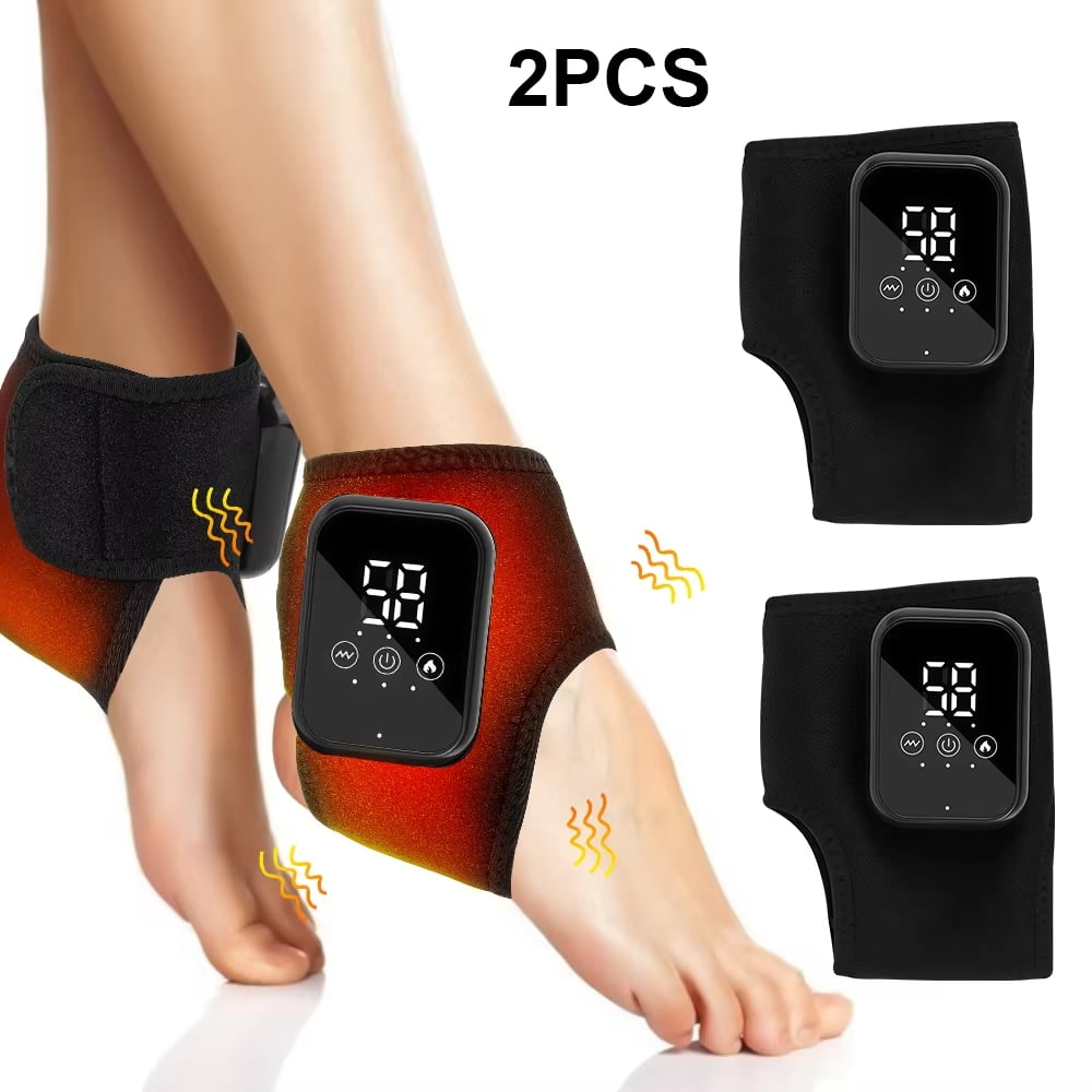 iKeener Electric Foot and Ankle Massager with Heat and Vibration for Ultimate Comfort and Support-2pcs