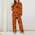 thumbnail image 3 of Disketp Pajamas Set Long Sleeve Sleepwear Womens Button Down Nightwear Pj Sets-Happy Halloween 6, 3 of 9