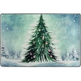 thumbnail image 4 of SKYSONIC Christmas Tree Watercolor Non-Slip Area Rug, Winter Snowy Forest Floor Carpet Comfort Floor Mats Decor for Indoor Front Porch Living Room Bedroom Kitchen, 36"x24", 4 of 5