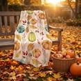 thumbnail image 6 of Autumn Thanksgiving Flannel Throw Blanket, Cute Fall Patterns Plushs Blanket, Super Soft Warm Blankets for Sofa Bed Camping Warm Light Weight Cover (27.6" x 39.4"), 6 of 7