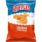 Ruffles Potato Chips, Cheddar Cheese & Sour Cream, 8 Ounce