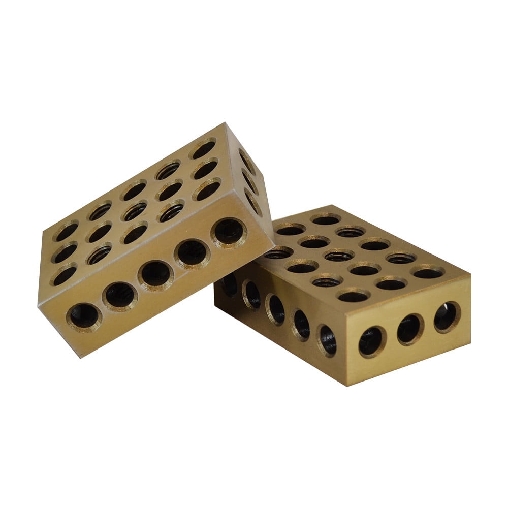 Pair 1-2-3 123 Block Matched Mill Milling Machinist 23 Holes Titanium ...