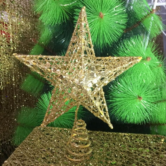 WHAMVOX 20 Cm Christmas Tree Star Topper Outdoor Lighted Golden