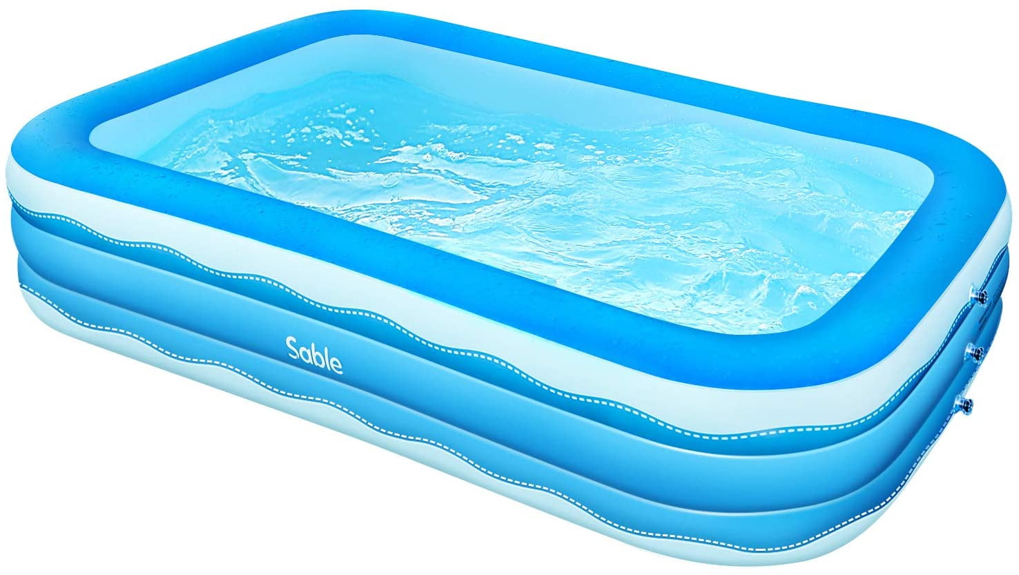Family 119 x 70.5 x 20in Rectangular Swimming Pool for Toddlers Outdoor U-Kiss Inflatable Pool Kids Above Ground Backyard 