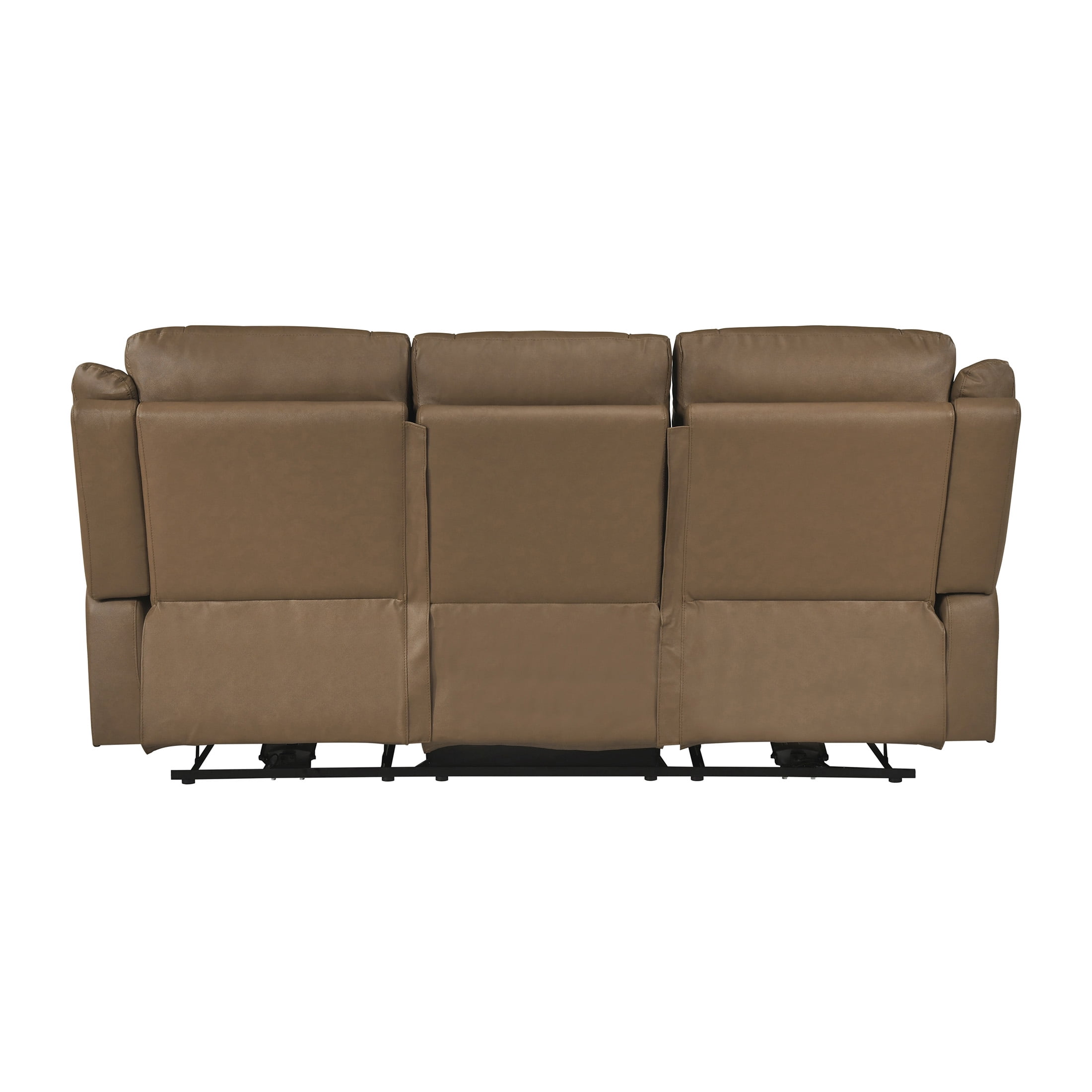 OakvillePark Monterra Leather Match Power Double Reclining Sofa, Brown
