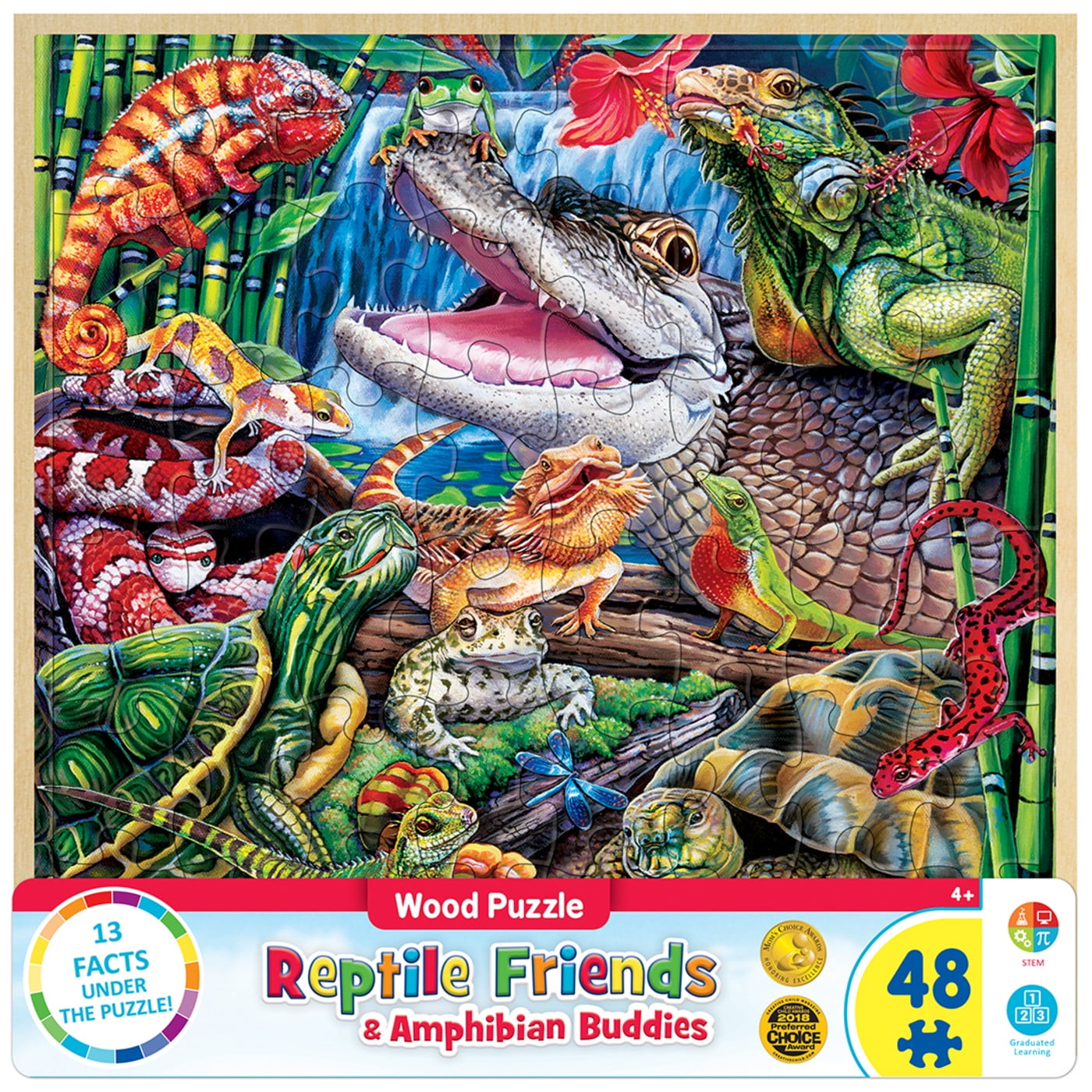 MasterPieces 48 Piece Jigsaw Puzzle for Kids - Reptiles - 12'x12'