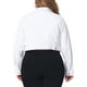 thumbnail image 3 of Conjuntos de botones de jeans de mujer de talla grande Agnes Orinda, chaquetas de mezclilla recortadas de moda 2X blancas, 3 of 6