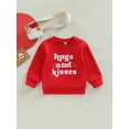 thumbnail image 2 of Bagilaanoe Toddler Baby Girl Boy Valentine’s Day Sweatshirt Long Sleeve Letter Print Pullover 6M 12M 18M 24M 3T 4T Kids Loose Tee Tops, 2 of 8