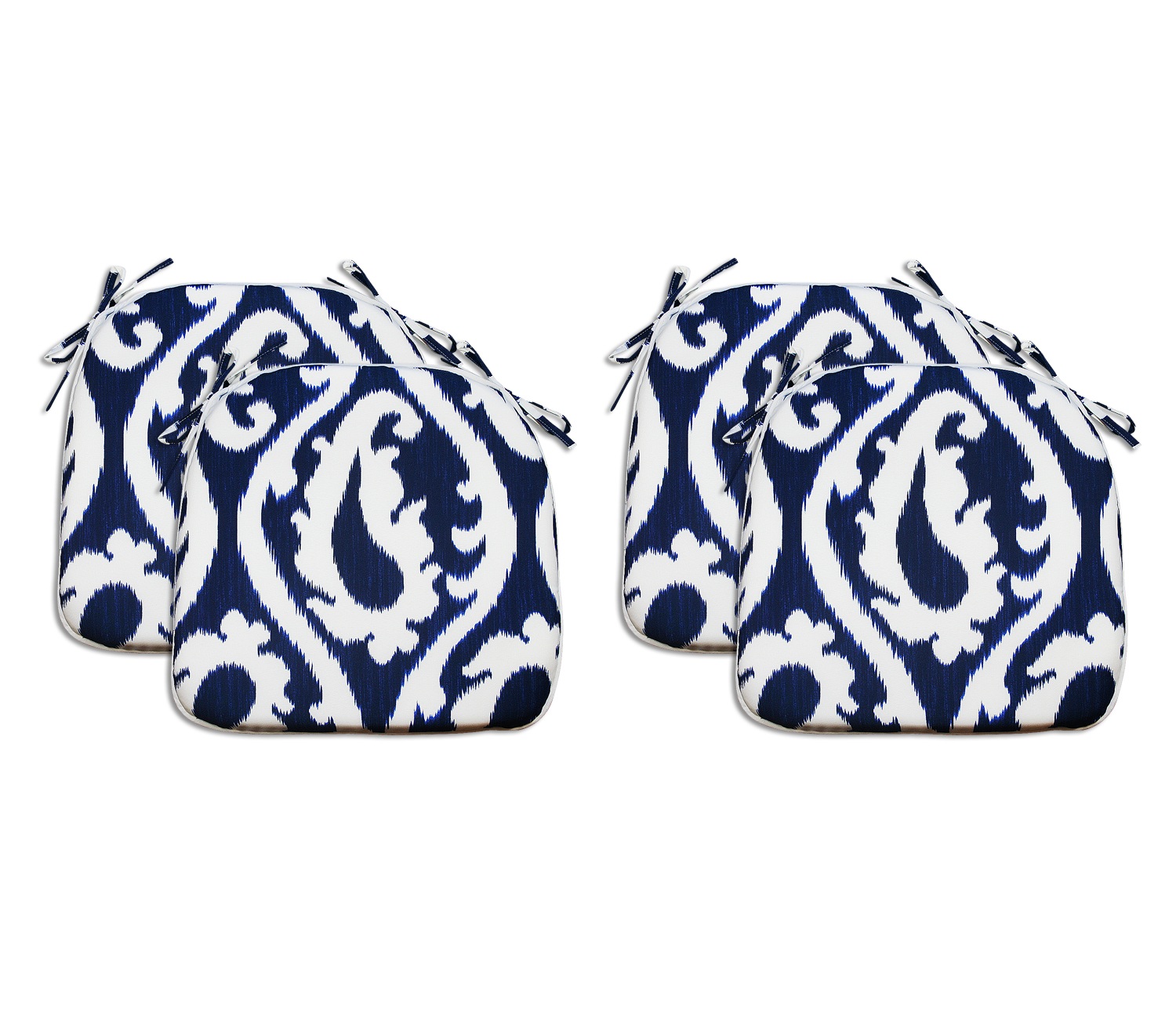 FBTS Prime 18x19 inch AllWeather Blue Paisley Outdoor Seat Pads, Pack