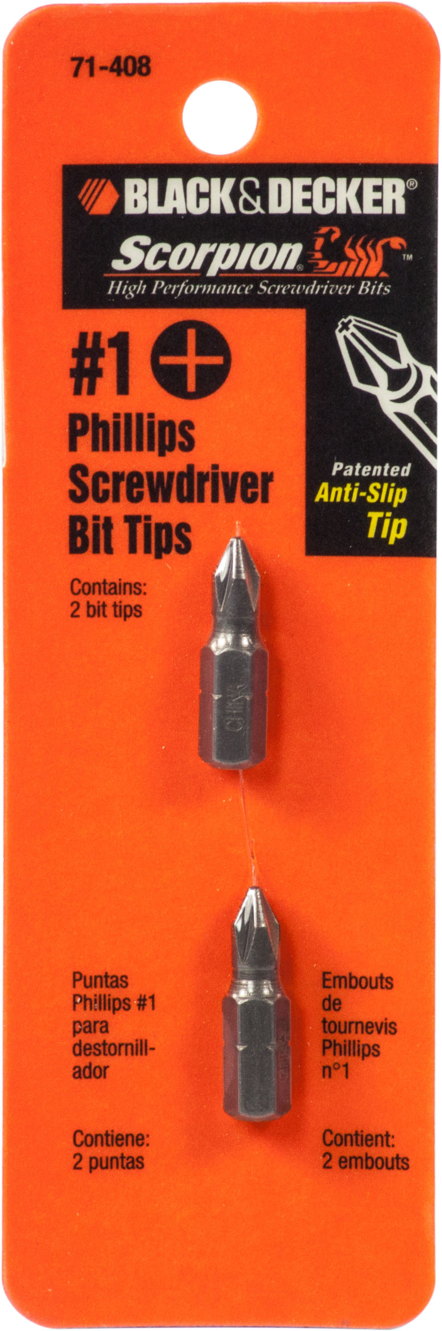 Black Decker 71-421 Scorpion #1 Phillips x 2 Screw Driving Bit Tips 5