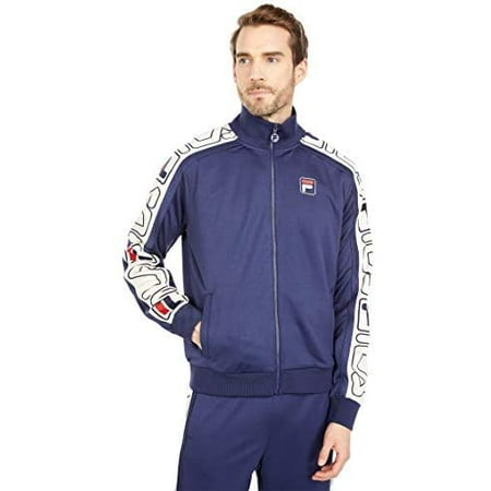 Fila mens Gatlin Track Jacket Medium Peacoat/Turtle Dove/Chinese Red/Peacoat