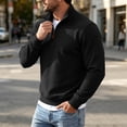 thumbnail image 4 of gbyLJF Mens Knit 1/4 Zip Pullover Solid Color Base Layer Sweater Long Sleeve Casual Tops Fall Winter Trendy Clothes, 4 of 6